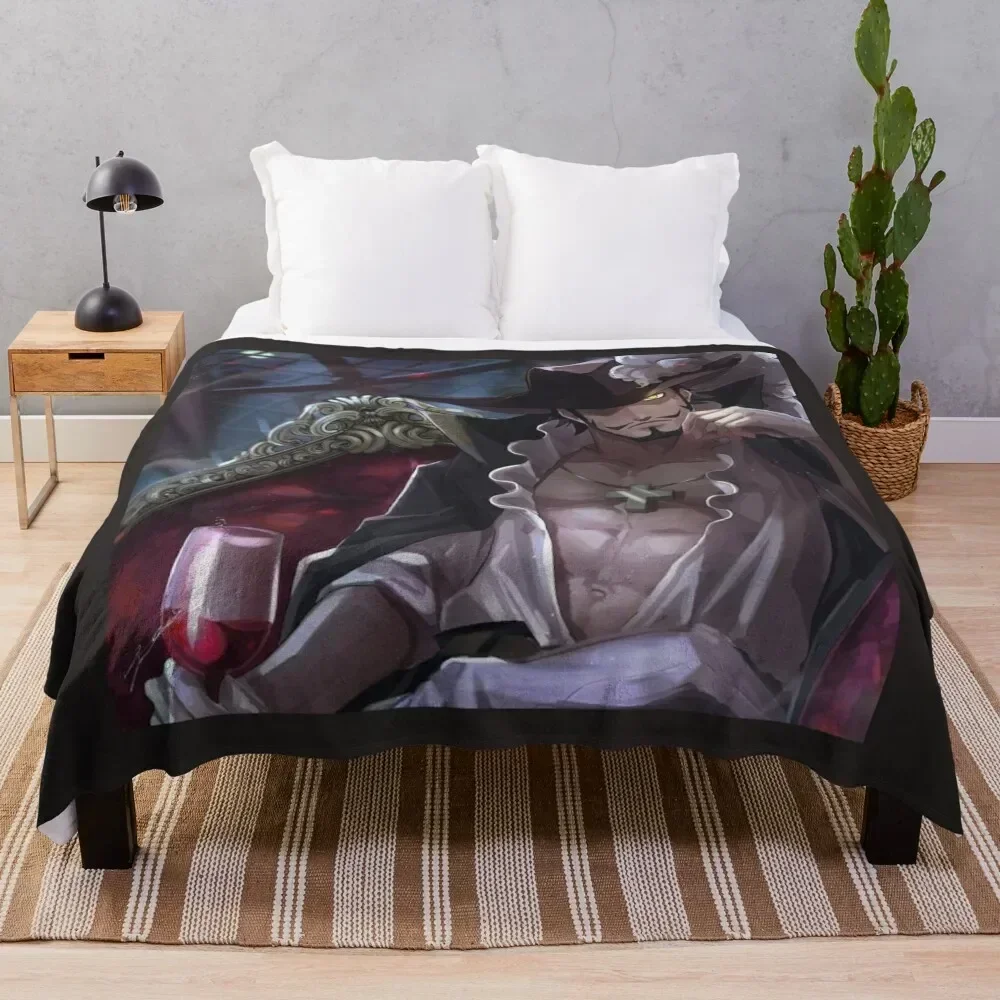 

Wine with Mihawk, Anime, cool anime shirts, anime cool guy,anime cold guy ,lonewolf Throw Blanket