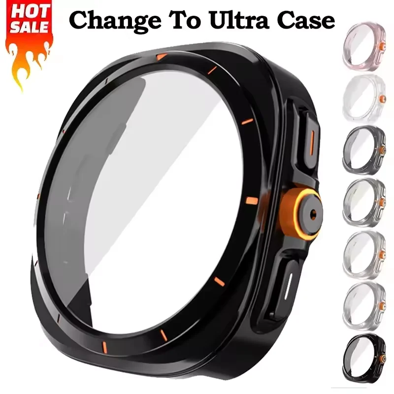 Change To Ultra Hülle für Samsung Galaxy Watch 7 40 mm 44 mm Zubehör Schutzhülle + Displayschutzglas für Galaxy Watch6