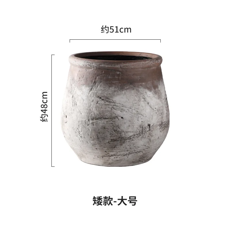 Large flower pot wabi-sabi style foreign trade pot simple style outdoor indoor large green plant pot outdoor breathable flower p