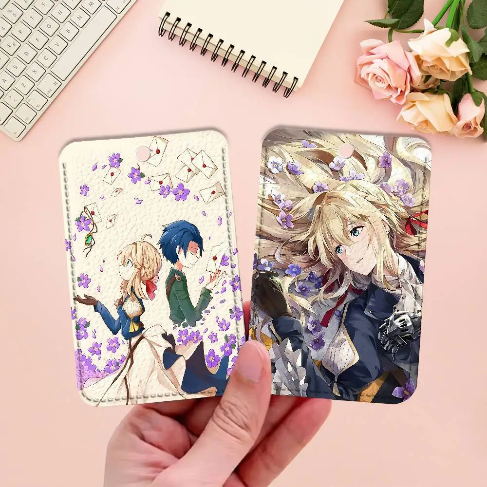 V-Violet E-Evergardens Custom Access Card Case Leather Card Holder Transportation Card Case Gifts