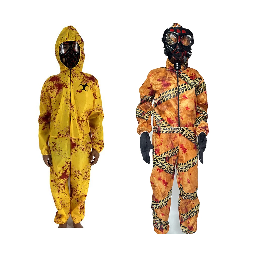 

Child Quarantine Zombie Costume Unisex Biohazard Suit And Mask For Kids Halloween Biochemical Radiation Jumpsuit Costumes