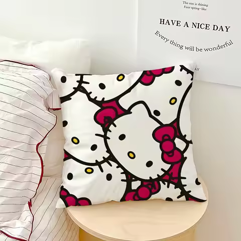 Hello Kitty Character Pillow Case Double Sided Print Ultra Soft Fabric Plush Cushion Dust Resistant Decor Gift Idea