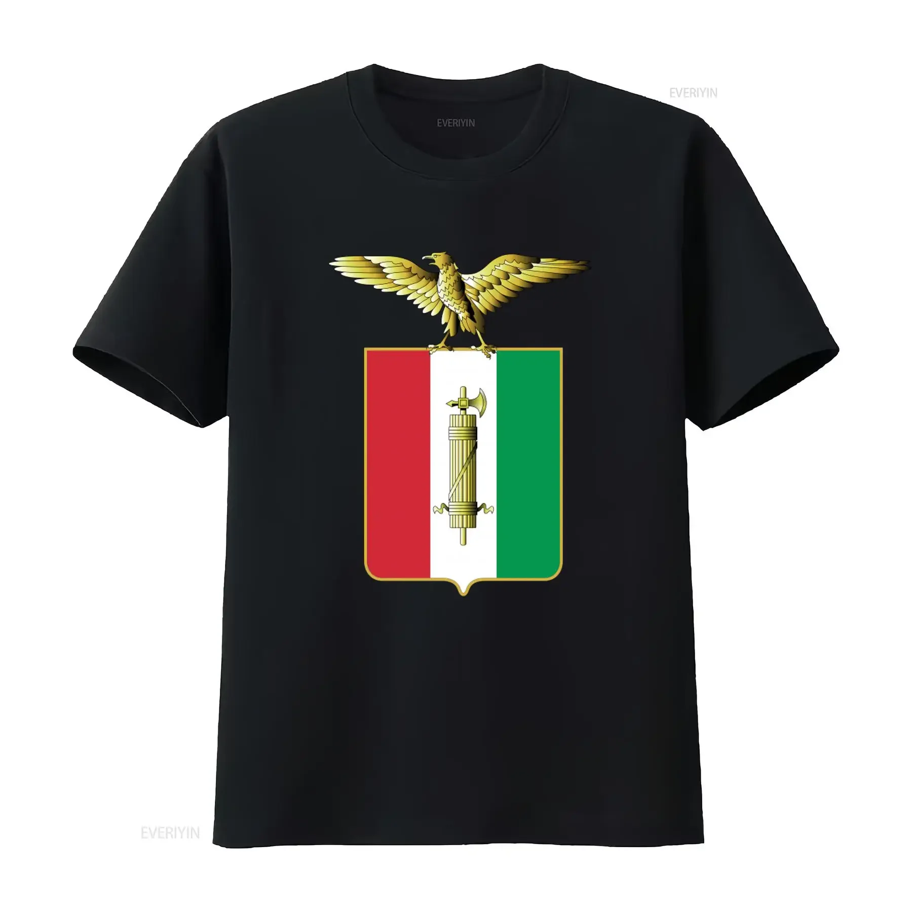 T-shirt vintage imprimé drapeau et armoiries de la République Socialiste Italienne (WW2) – Légèrement délavé, légèrement doux, vêtements de créateur pour homme