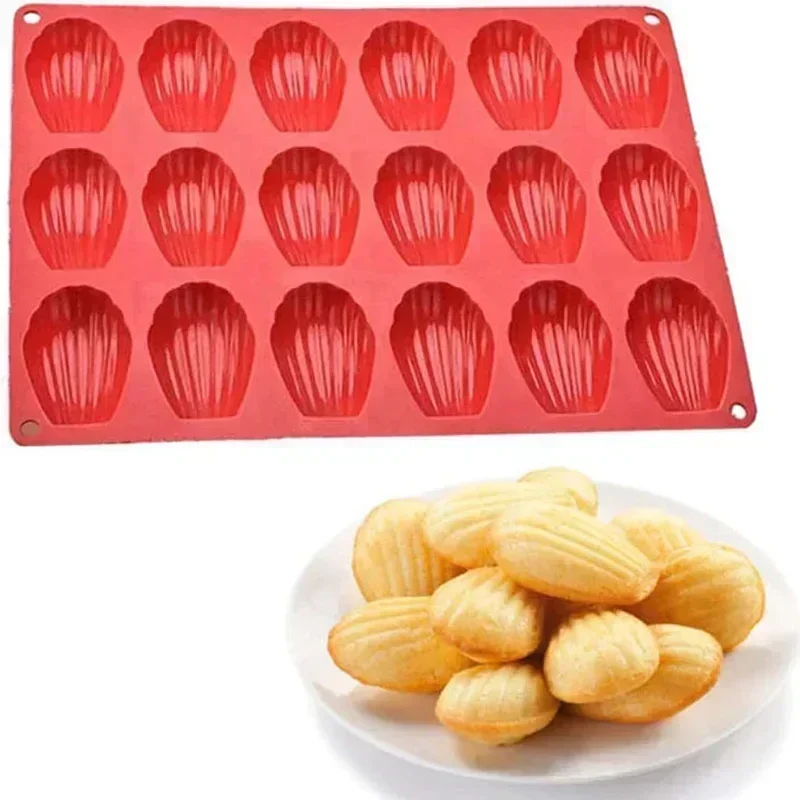 Mini Food Grade Silicone Madeleine Cake Mold Biscuit Mold DIY Shell Baking Mold Kitchen Baking Accessories