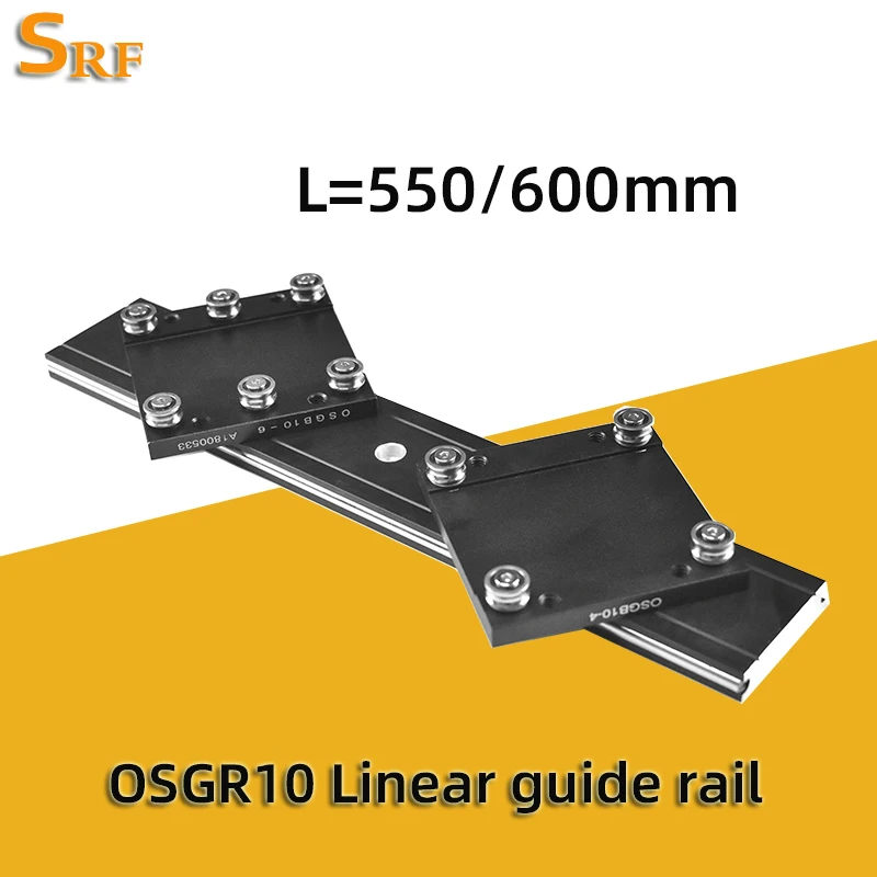 Aluminum Roller Linear Guide Rail External Dual Axis Linear Guide OSGR10 550mm 600mm OSGB10-4UU OSGB10-6UU Slider