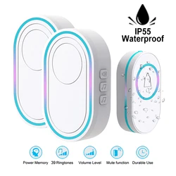 Wireless Doorbell Waterproof White Color Home Welcome Doorbell Chord Music Smart Home Doorbell 39 Song Melodies US EU Plug