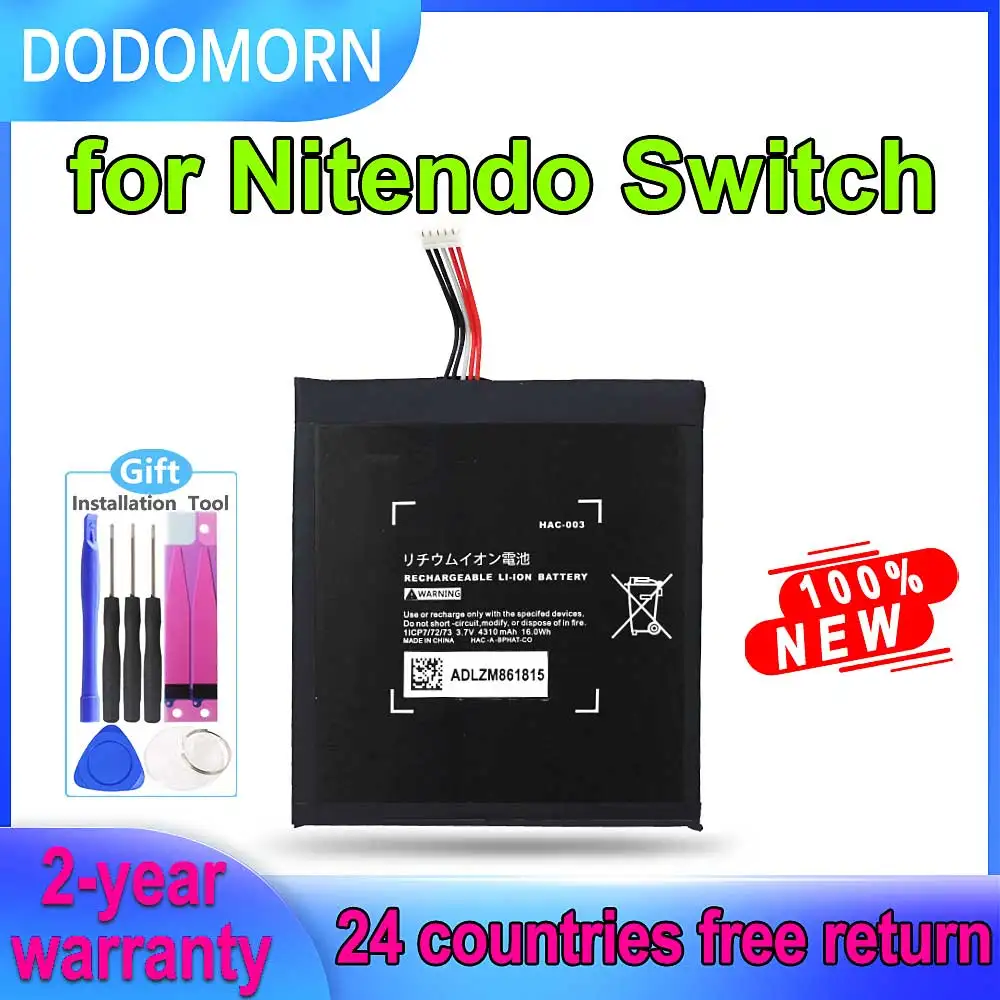 DODOMORN HAC 003 Battery For Nitendo Switch 2017 Game Console 3.7V 4310mAh Li-ion Rechargeable Batteries With Repair Tools