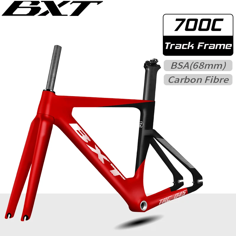 Rama gąsienicowa BXT 700C Rama karbonowa Rower śledzący Zestaw ramek Stała rama przekładni BSA Single Speed Dostosowane