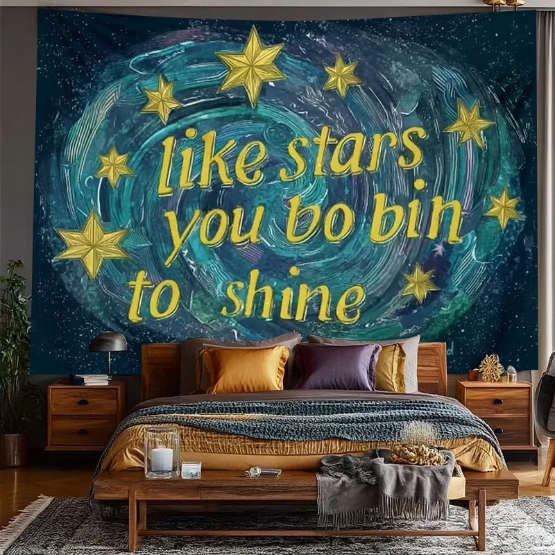 Cartoon Star Shining Tapestry Bedroom Living Room Dormitory Polyester Fiber Wall Decoration Home Decoration