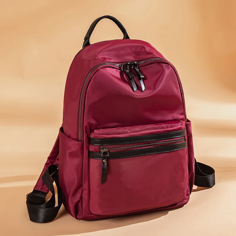 Sacs à dos décontractés légers et mignons pour jeunes femmes, sacs à livres rouges pour filles, sacs d\'école rose rose, sac de voyage fonctionnel