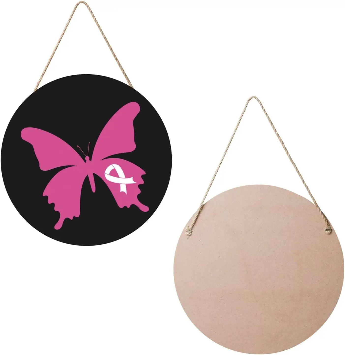 Breast Cancer Awareness Door Signs Plaques Wood Welcome Sign For Front Door Wall Hanging For Home Farmhouse Office