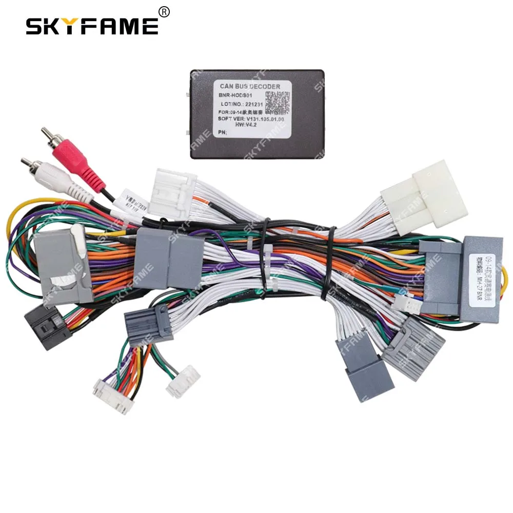SKYFAME Car 16pin adattatore per cablaggio Canbus Box Decoder cavo di alimentazione Radio Android per Honda Odyssey
