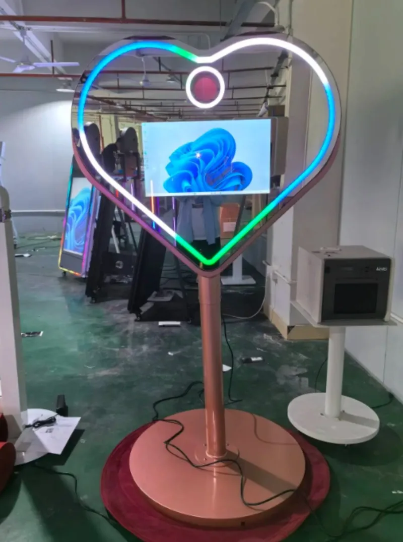 Heart Touch Screen Magic Mirror Photo Booth Machine Smartphone iPad Selfie Mirror Booth