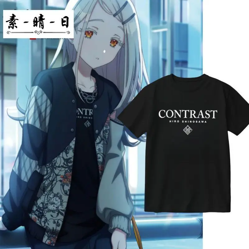 أنيمي Gakuen IDOLM @ STER Shinosawa Hiro تأثيري مطبوعة تي شيرتات قصيرة الاكمام تنوعا في هدايا الهالوين الصيفية