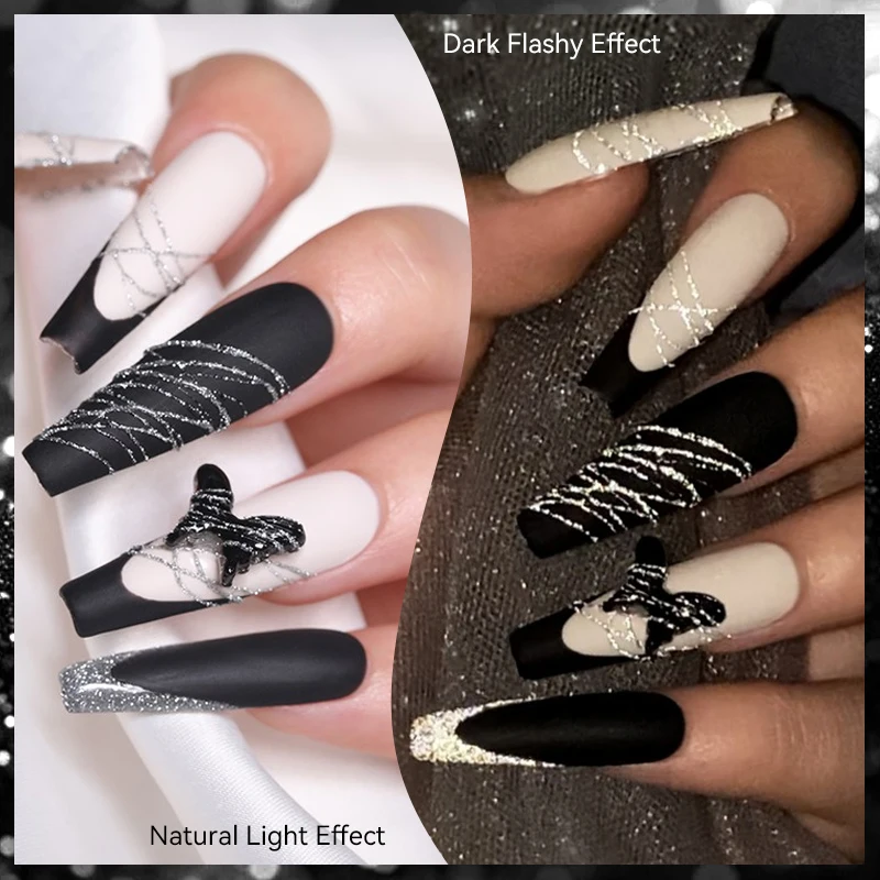 LILYCUTE 8ml blanc noir argent araignée Gel pour ongles naturel foncé Flashy dessin peinture UV Gel vernis à ongles ongles Art Design