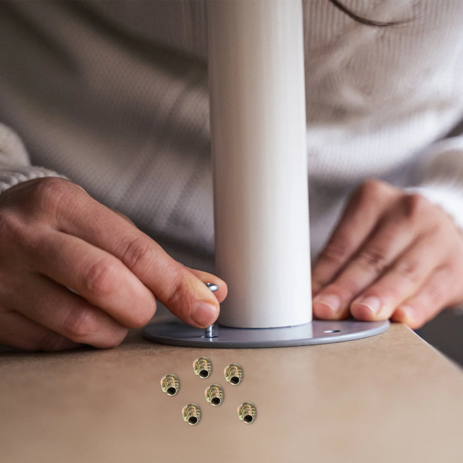 100 قطعة عرافة المقبس المسمار في الجوز للأثاث الخشبي سبائك الزنك الخيوط إدراج دائم الصدأ مقاومة السحابة موصل #1