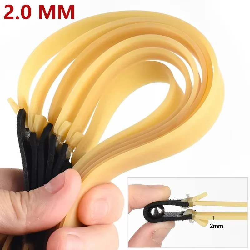 Image of 2,0 mm verdicktes Schleuder-Gummiband, 5/10 Stück, flache Katapultbänder, Schleuder-Schießzubehör, geeignet für Outdoor-Aktivitäten