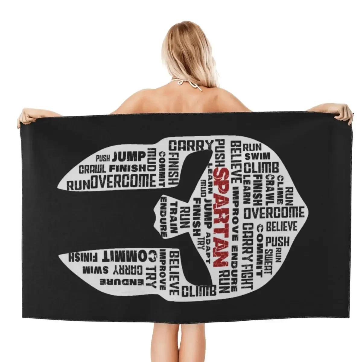 Custom Spartan Race Helmet Beach Towel Quick Drying Sparta Spirit Super Soft Microfiber Shower Sauna Towels