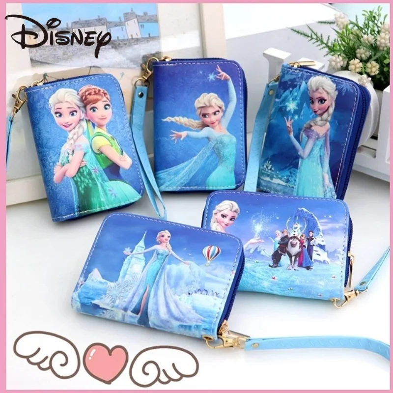 

MINISO Disney 2023 New Frozen Elsa Princess Wallet Women's Small Wallet Children's Cute Clutch Bag Student Gift Womens Wallet