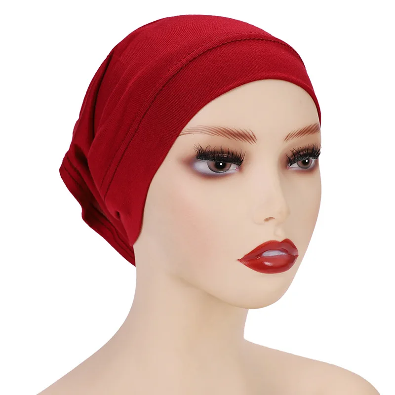 Malaysia Tube Cap Bottom Hat High Stretch Mercerized Cotton Women's Arabian Neck Beanie for Woman