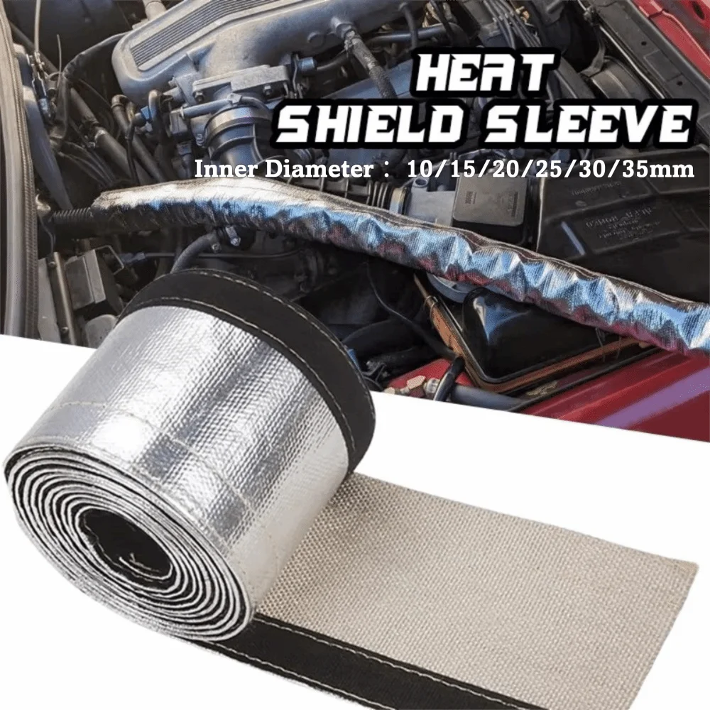 1M Length Wire Hose Cover 10/15/20/25/30/35mm Diameter Fiberglass Insulated Heat Shield Sleeve Aluminized Sleeving Aluminum Foil