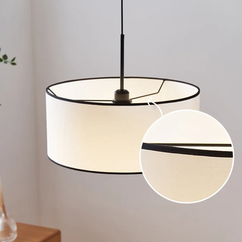 

Linen pendant light E27 japandi style White Pendant Lamp Living Room Bedroom Indoor chandelier Led Restaurant Bar Pendant Lights