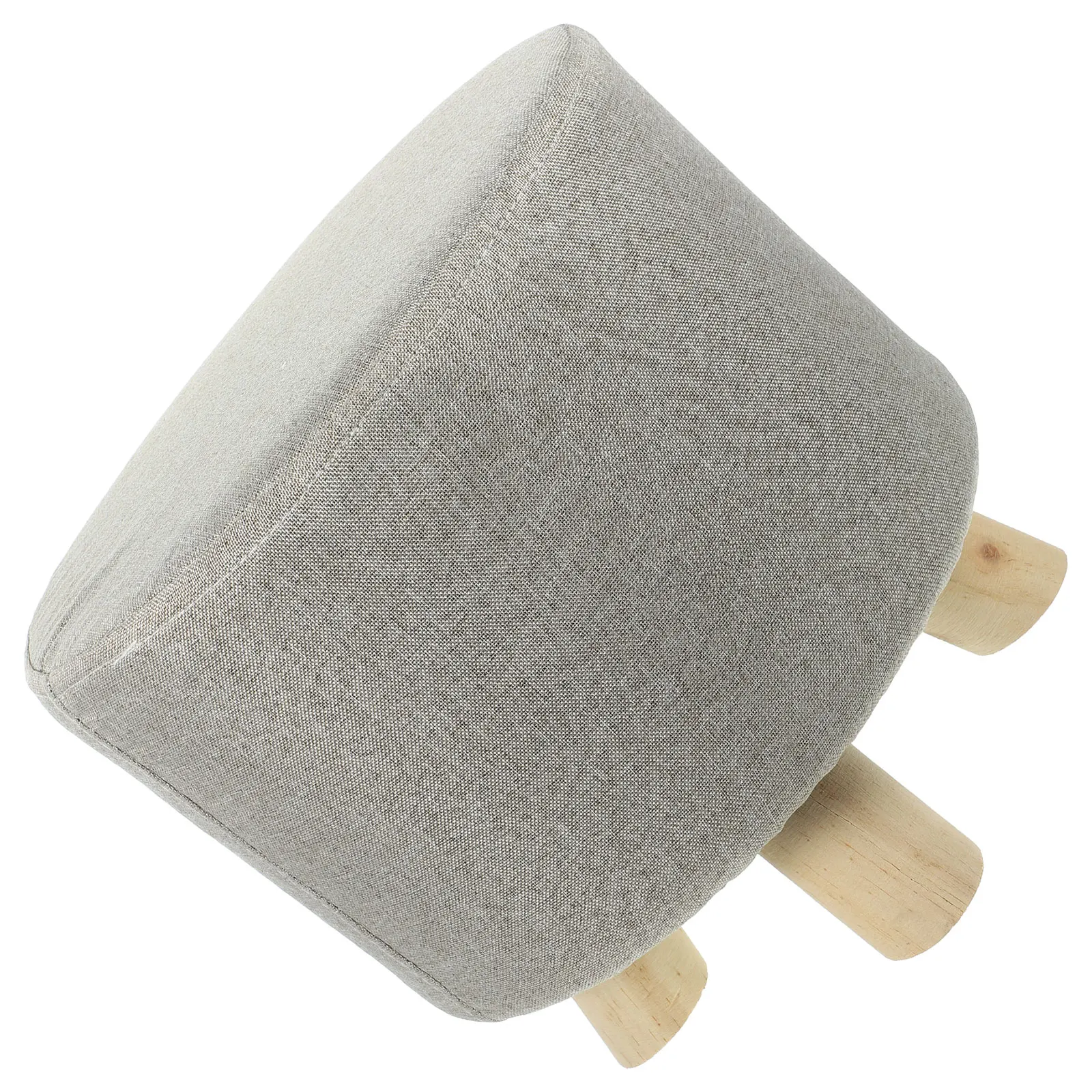 

Stylish Wooden Stool Small Fabric Footrest Sofa Tea Change Shoes Stepstool Round Decorative Multifunctional Indoor Home