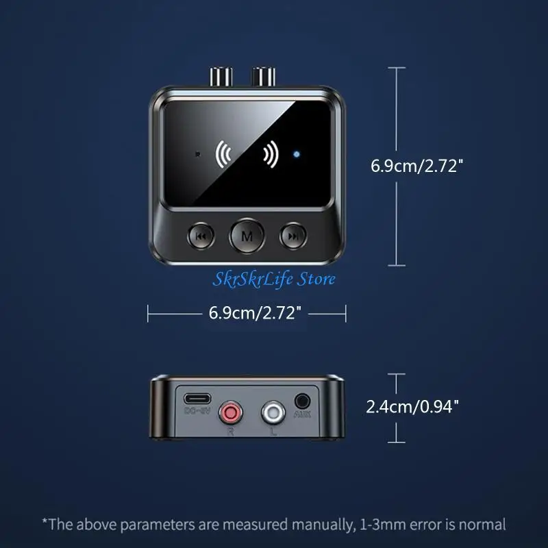 E65E LED Display BT5.1 Transmitter Receiver 3.5 Aux R/L RCA TF Wireless Adapter