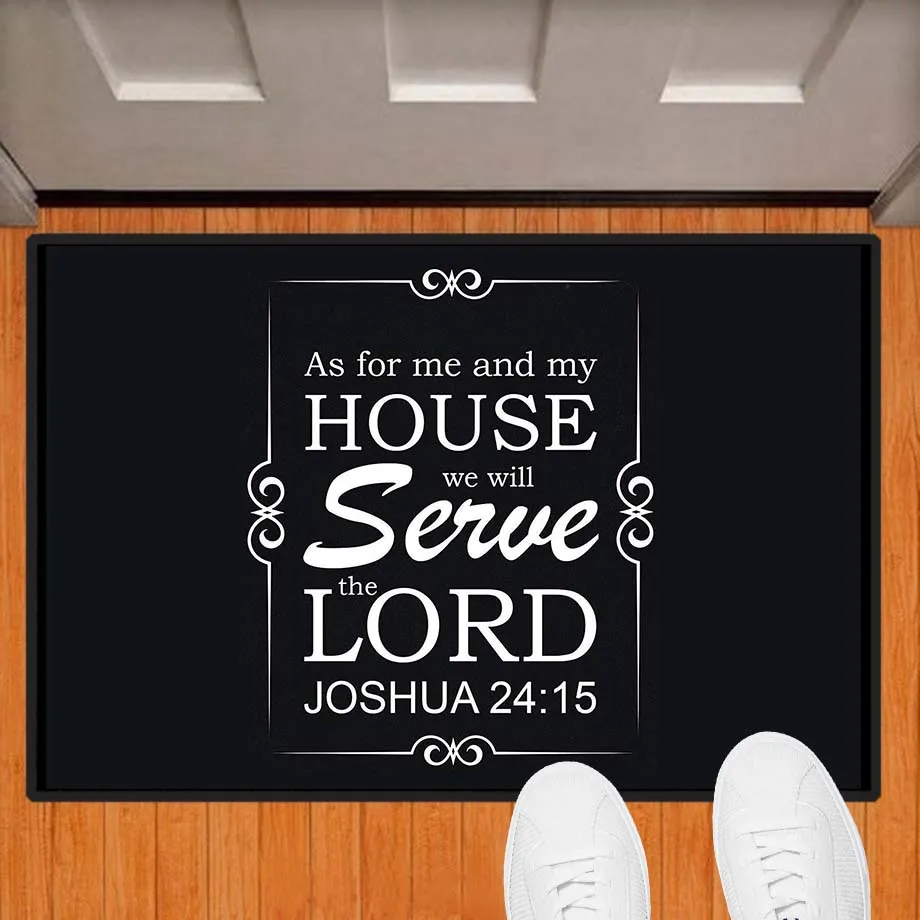 Serve The Lord Doormat Rug Custom Floor Mat Carpet Any Text Family Name Home Decor Accessory