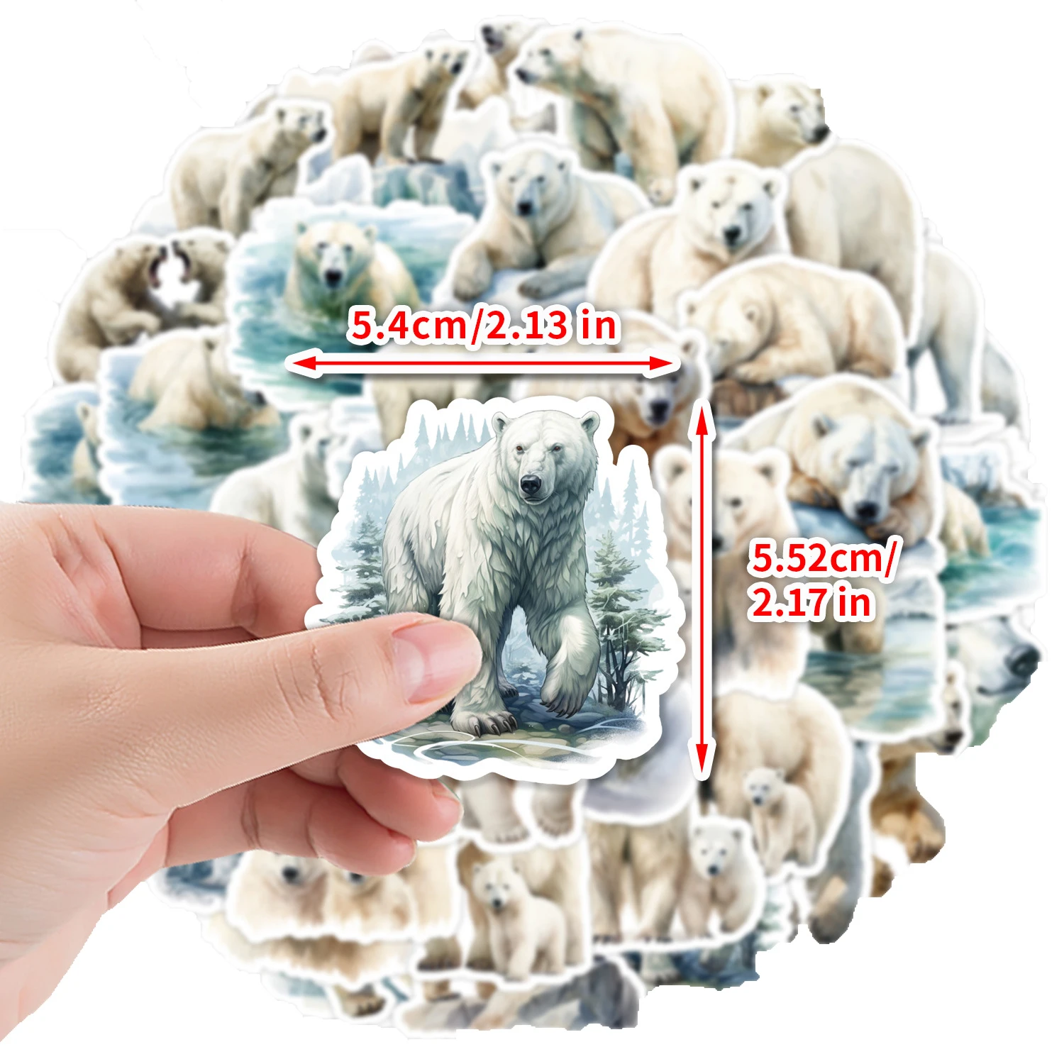 10/30/50PCS Polar Bear Stickers Cute Animal Sticker DIY Graffiti Decoration Luggage Laptop Guitar Car Bike Skateboard Kids Toys