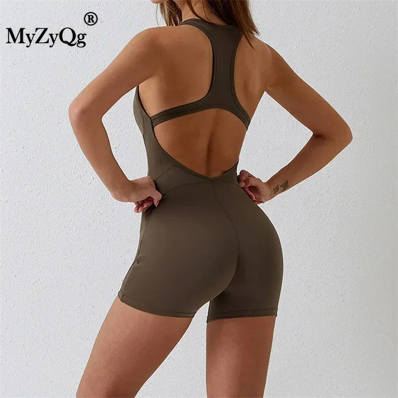 MyZyQg Spring Dance Women Jumpsuit Tight Breathable Air Sports Playsuit Buttock Lifting All-in-one Quick Dry Yoga Bodycon