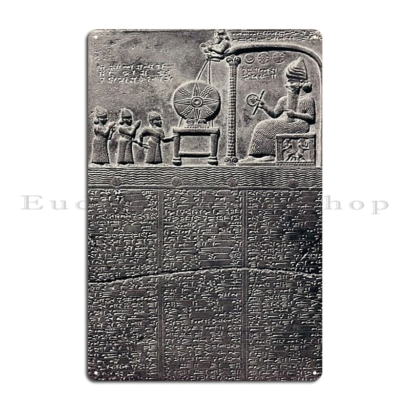 Code Of Hammurabi Metal Signs Pub Cinema Customize Painting Décor Ancient Babylon Mesopotamia Metal Posters