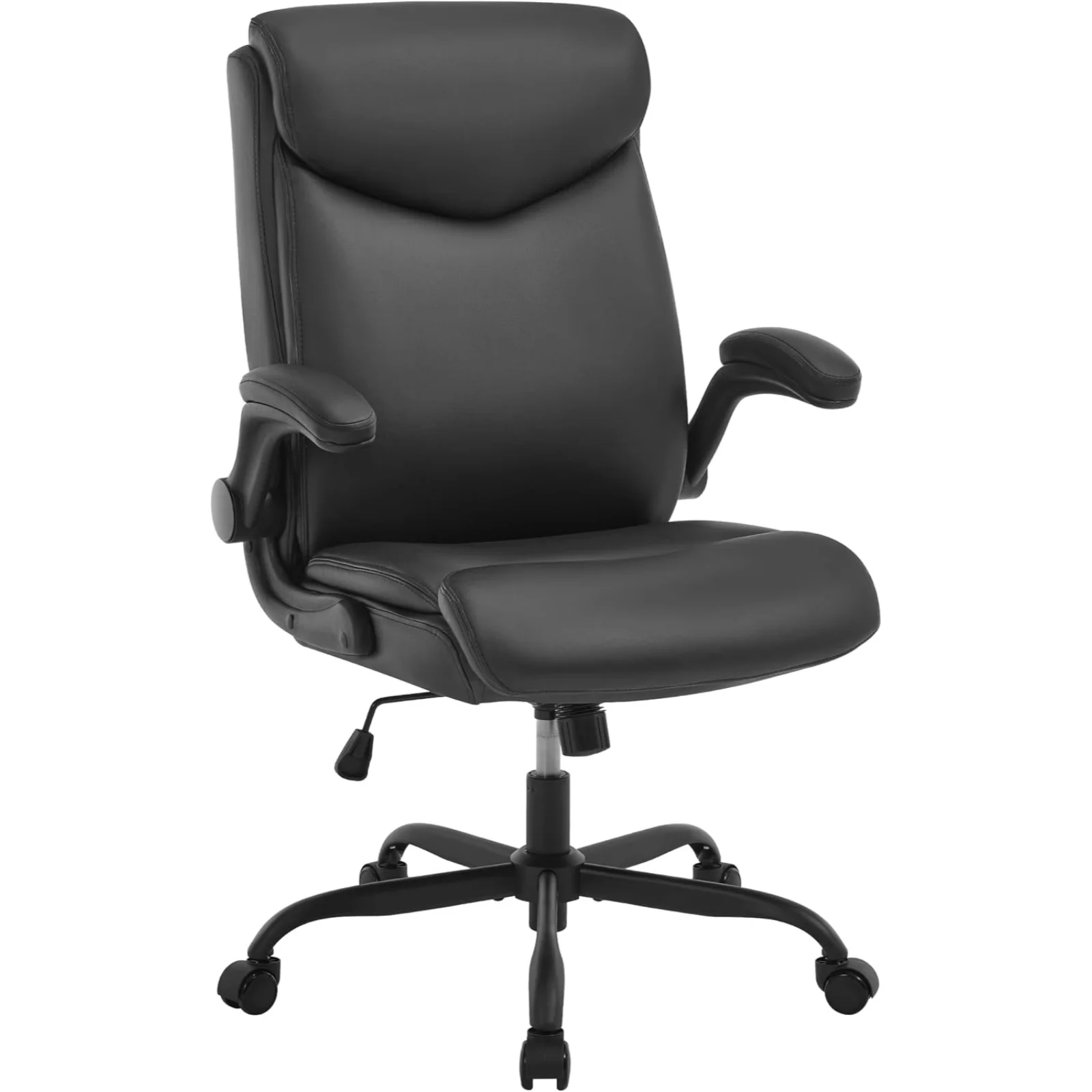 Drehbarer Bürostuhl, Schreibtischstuhl, Stuhl aus Leinen und Baumwolle, höhenverstellbarer Bürostuhl mit klappbarer Rückenlehne und Armlehnen, Schaukelfunktion, ergonomisch geformt für Büro und