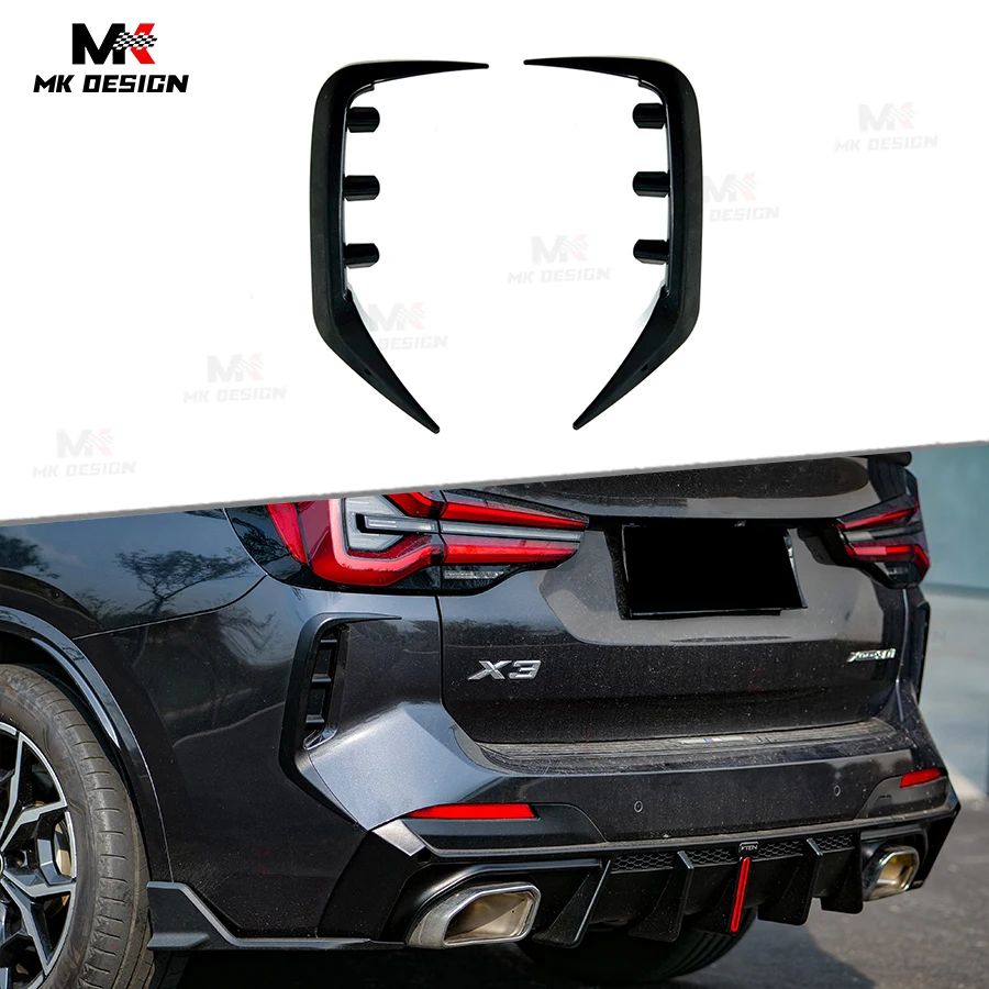 

VTEN Style ABS Rear Bumper Splitters for BMW G01 X3 LCI 2022-2024 Gloss Black Rear Bumper Canards Trims Car Accessories