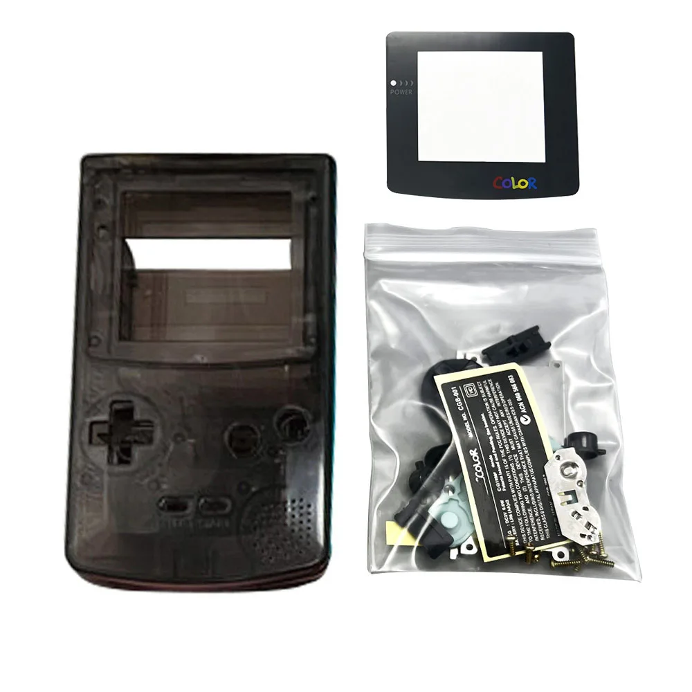 High Quality GBC Shell For Gameboy Color Housing Shell With Glass Screen Lens, Buttons Compatible With IPS And Original Screen