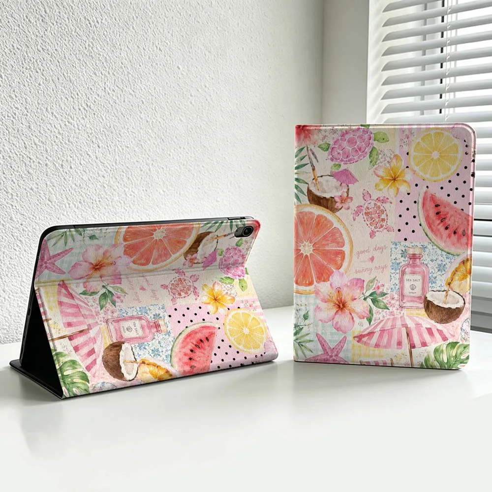 Luxurious Summer Patterns For iPad Pro Air mini 7 6 5 4 3 2 1 9gen M5 M4 11th 10th A17 Pro A16 Soft Inch Tablet Case Cover