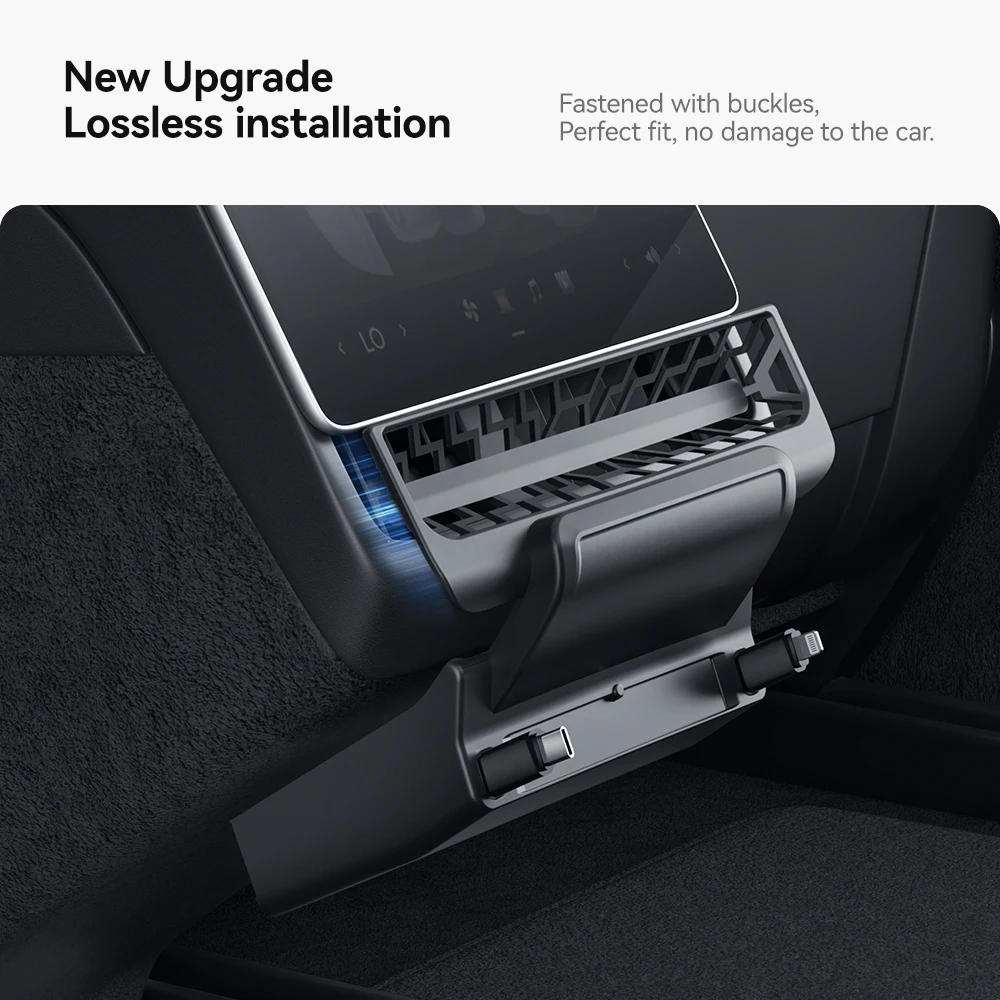 YZ ل تسلا نموذج Y العرعر نموذج 3 المرتفعات الخلفية تنفيس الهواء 27 واط شاحن سريع USB تحويلة محور مقسم الطاقة أبل نوع-C شاحن #6