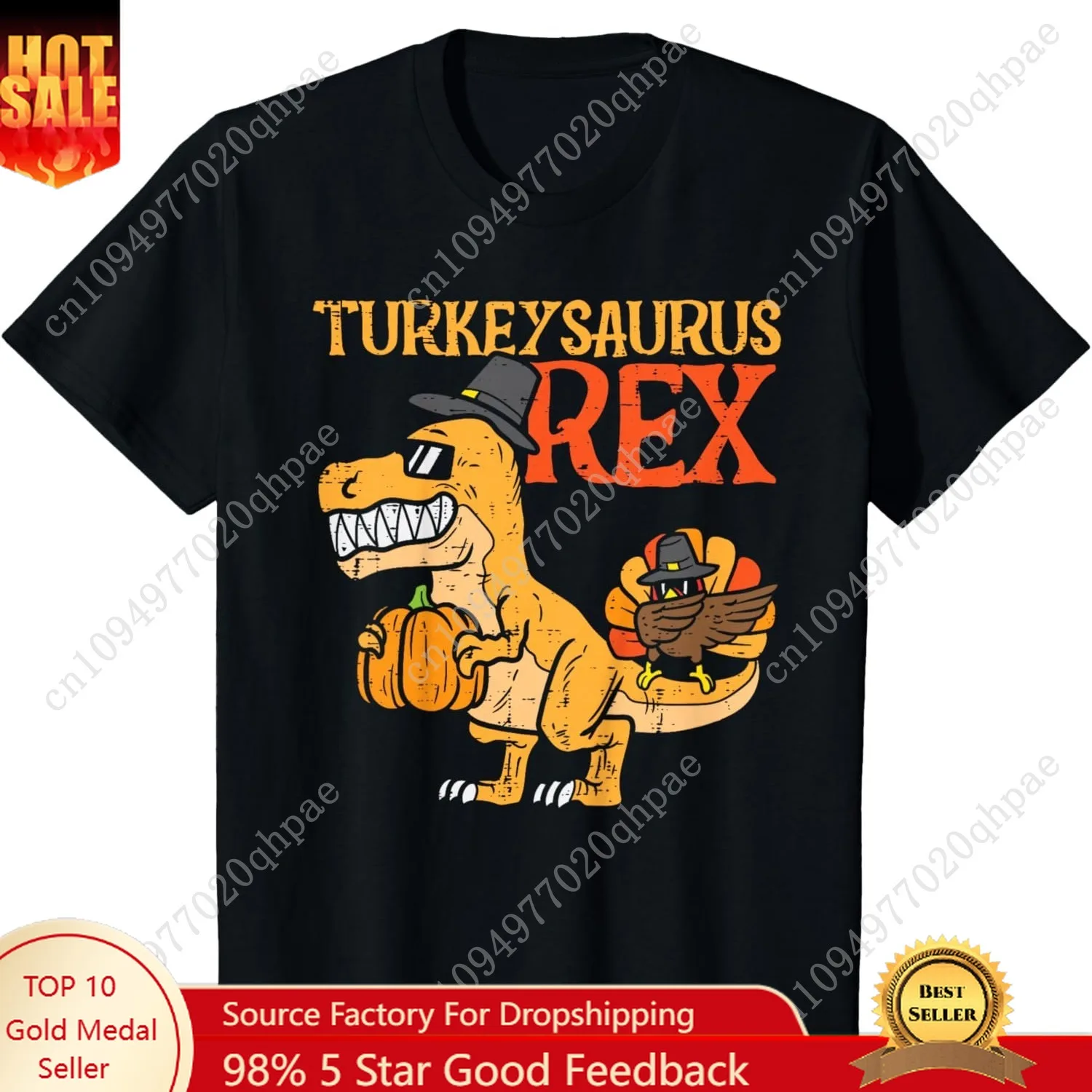 Turkije Saurus Rex Dab Turkije Dino Thanksgiving T-shirt voor peuterjongens