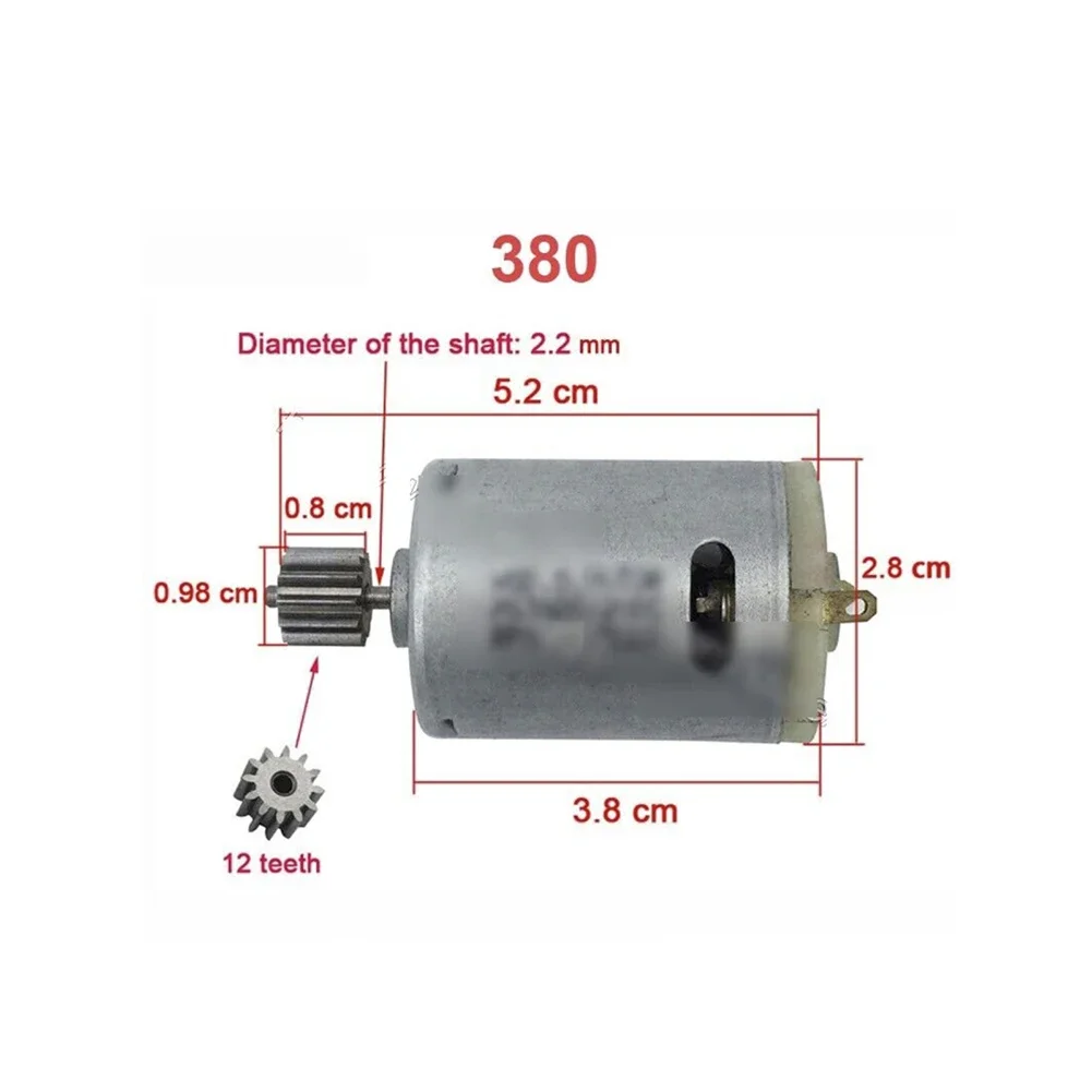 Zabawkowy silnik samochodowy z przekładnią o dużej prędkości do samochodów elektrycznych dla dzieci 550 RS390 RS380 12 V/6 V DL555 24 V 10 zębów