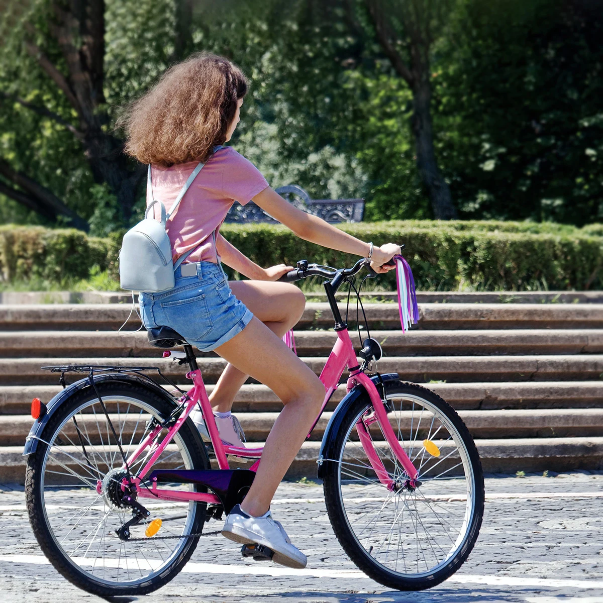 

Bike Streamers Handlebar Ribbon for Kids Children Toddler Riding Sparkly Durable Bike Handlebar Decorations Premium Material