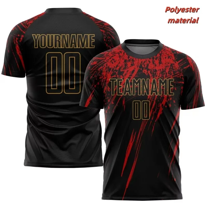 Fashion New Custom Men Sports Jersey T‑Shirt Personalized Team Name Number Black White Scratch Print Short Sleeve Game Tee Tops