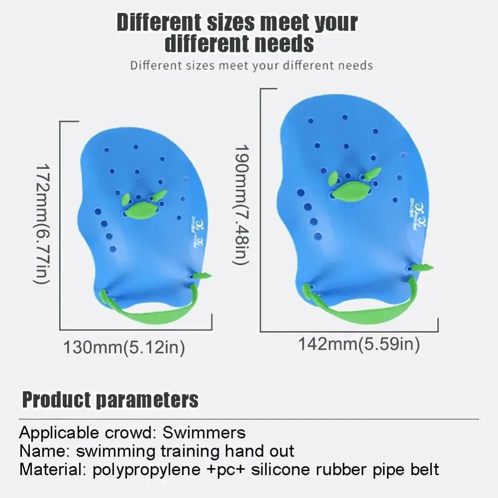 Elastyczne łapki pływackie dla dzieci z regulowanymi otworami odpływowymi, ergonomiczne, wodoodporne, do treningu pływania.
