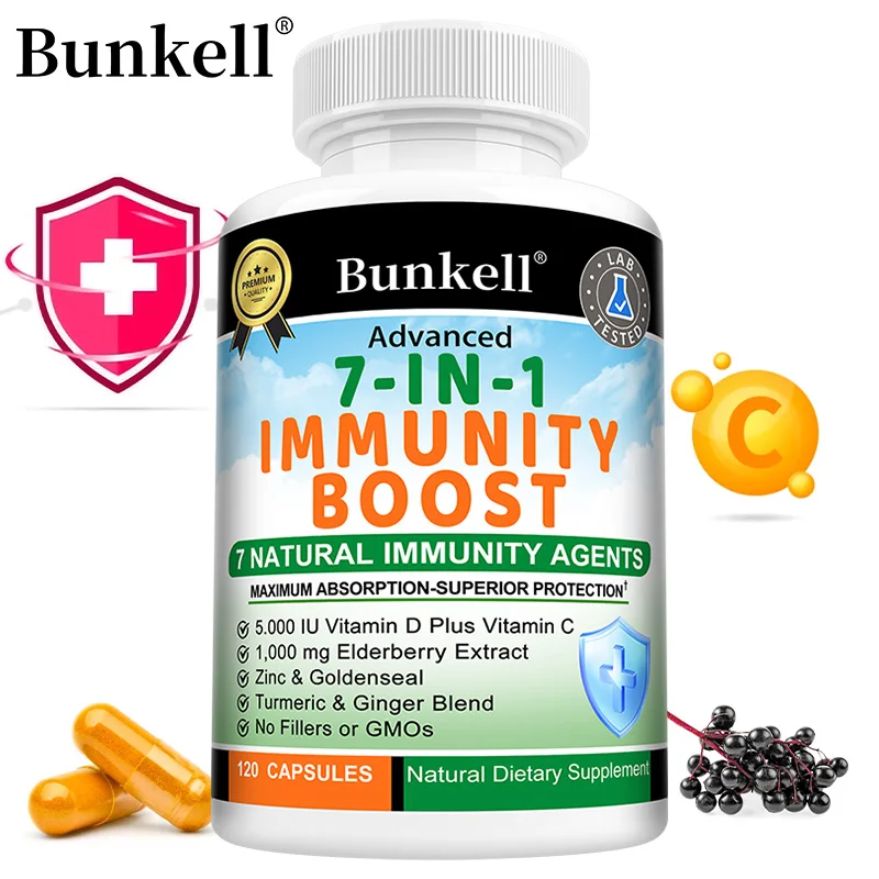 

Elderberry Supplement - Support Immune System Health, Antioxidant, Rich in Vitamin C, Turmeric, and Zinc - 120 Capsules