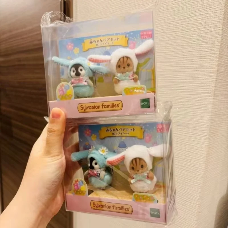 재고 있음 Sylvanian Families 귀 한 쌍의 좋은 친구 귀여운 소녀 장난감 액션 동물 피규어 방 장식품 Kawaii 장식 선물