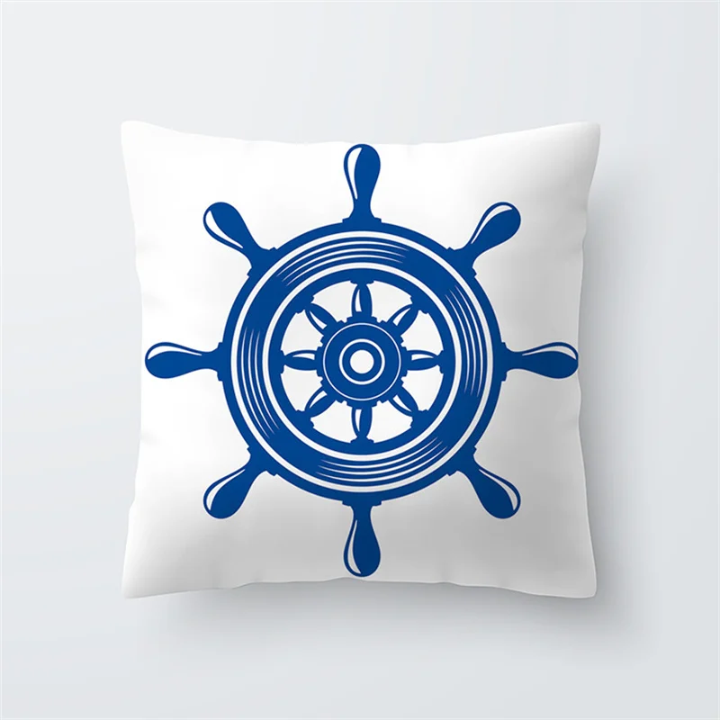 45x45cm marine organism ship printed pattern cushion cover for home living room sofa bedroom decoration pillow case