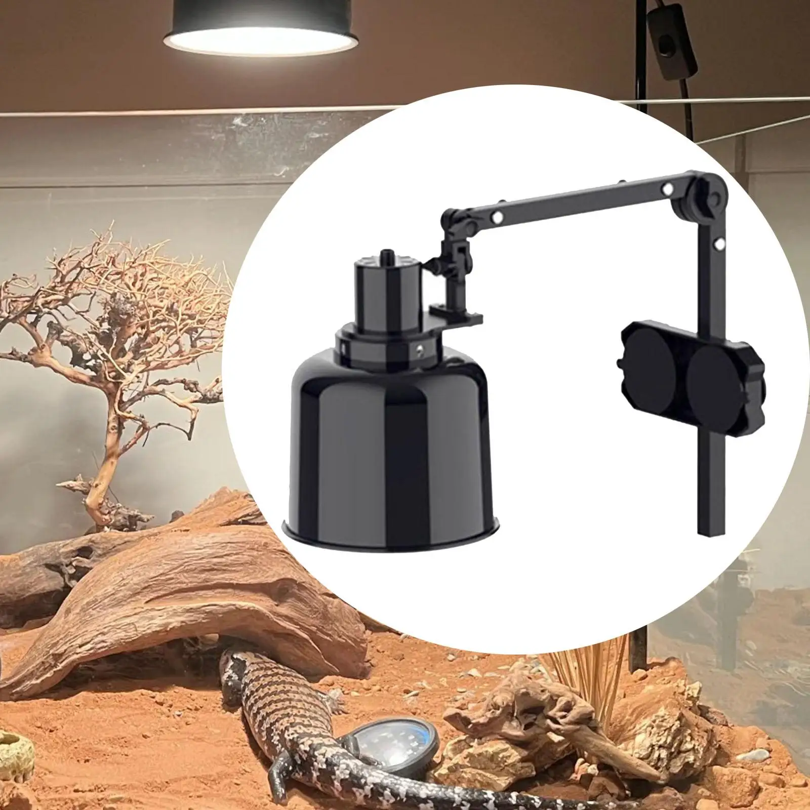 Hanging Heat Lamp Holder Great for Reptile Basking Reptile Lamp Stand for Reptile Tanks and Terrariums Dome Lampshade Box Cages