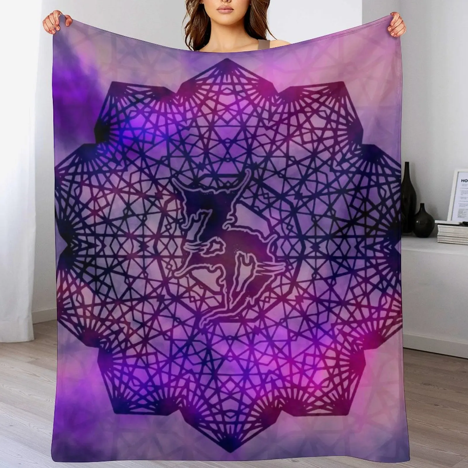 

Zeds Dead Mandala Purple Throw Blanket warm winter Picnic Personalized Gift Blankets
