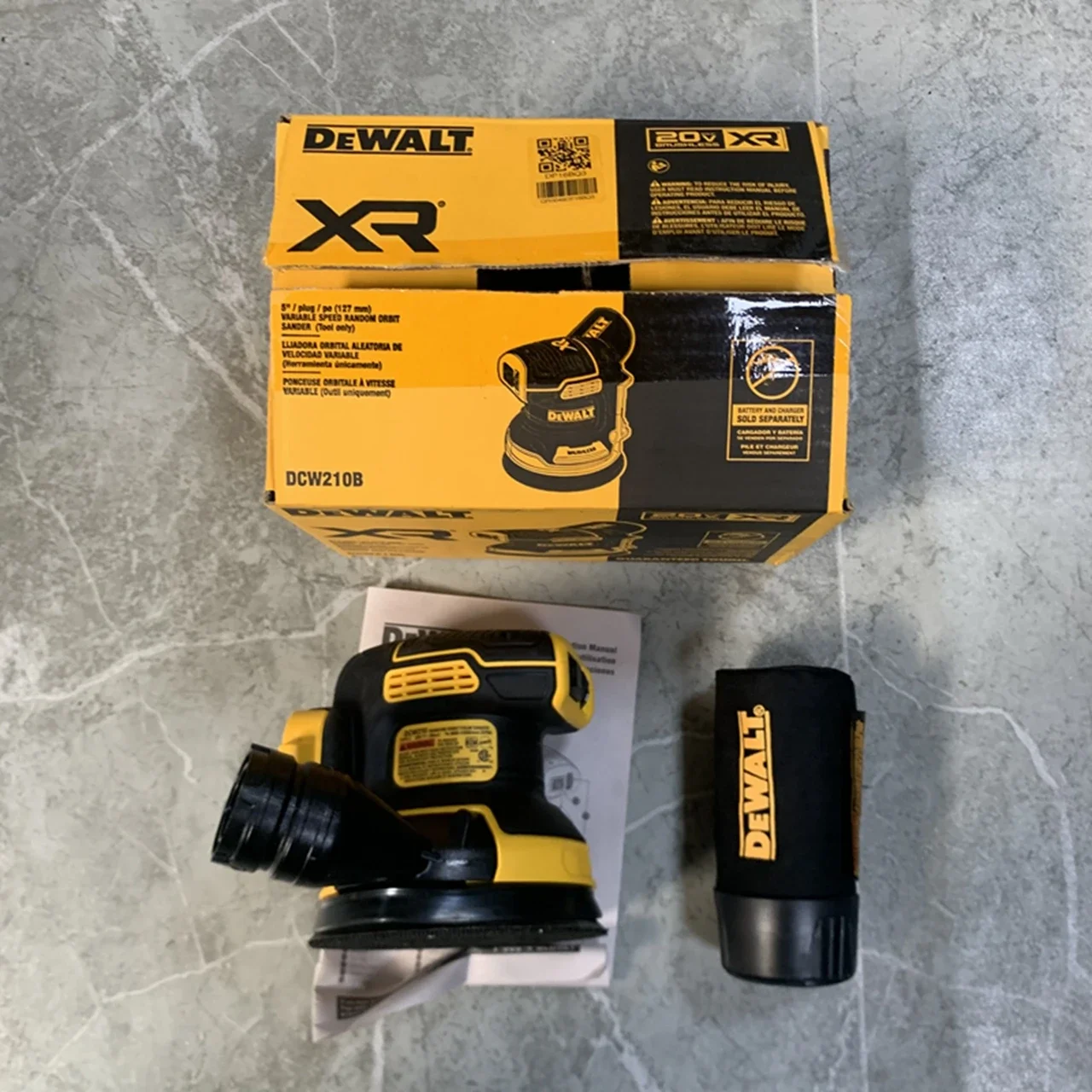 DEWALT Cordless Orbital Sander DCW210B 20V Brushless Handheld Vibration Polishing Woodworking Eccentric Sander Power Tool DCW210