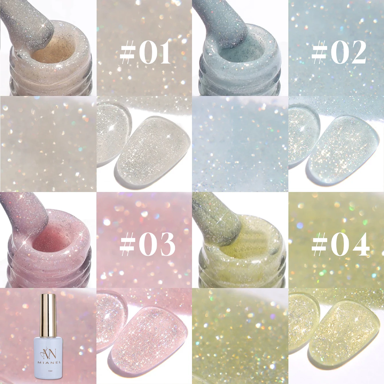 12 ミリリットル 1 個和風光線療法グリッタージェルネイルポリッシュダイヤモンドクリスタルスパンコールネイルポリッシュブルーピンクグリーンネイルグルー