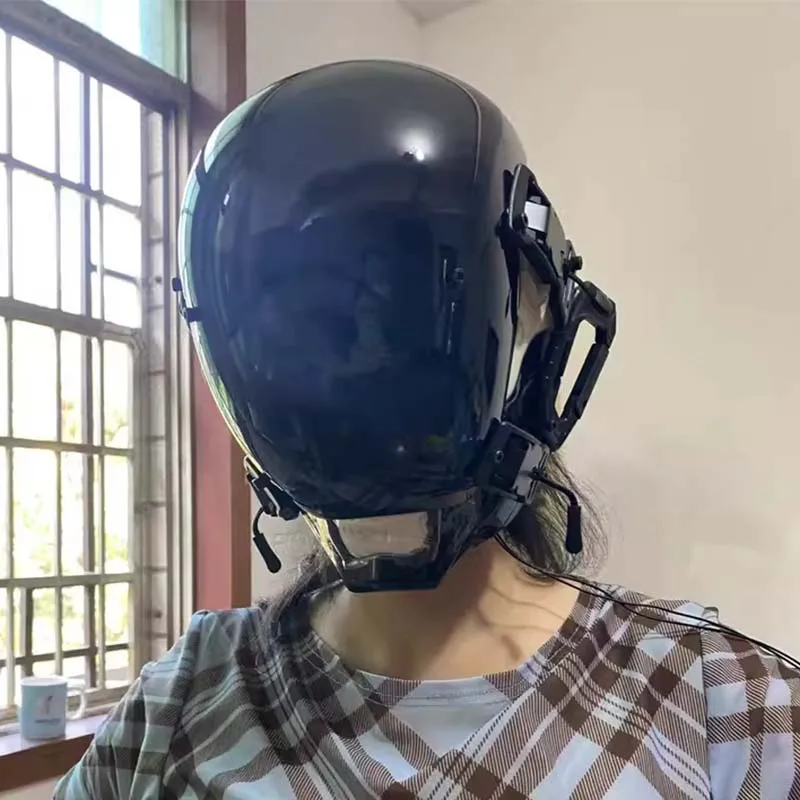 Masque squelette Cyber Punk, Cosplay, tête fantôme d'horreur, Costumes de crâne, casque de soldat Mech, accessoires de fête de carnaval, masque d'halloween, cadeau